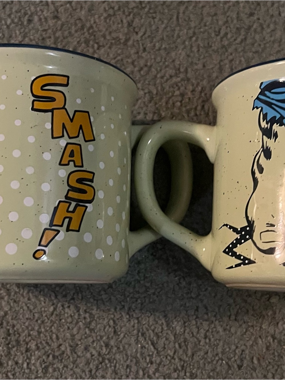 NWT SMASH Zak! Incredible Hulk Smash Ceramic Mug Set